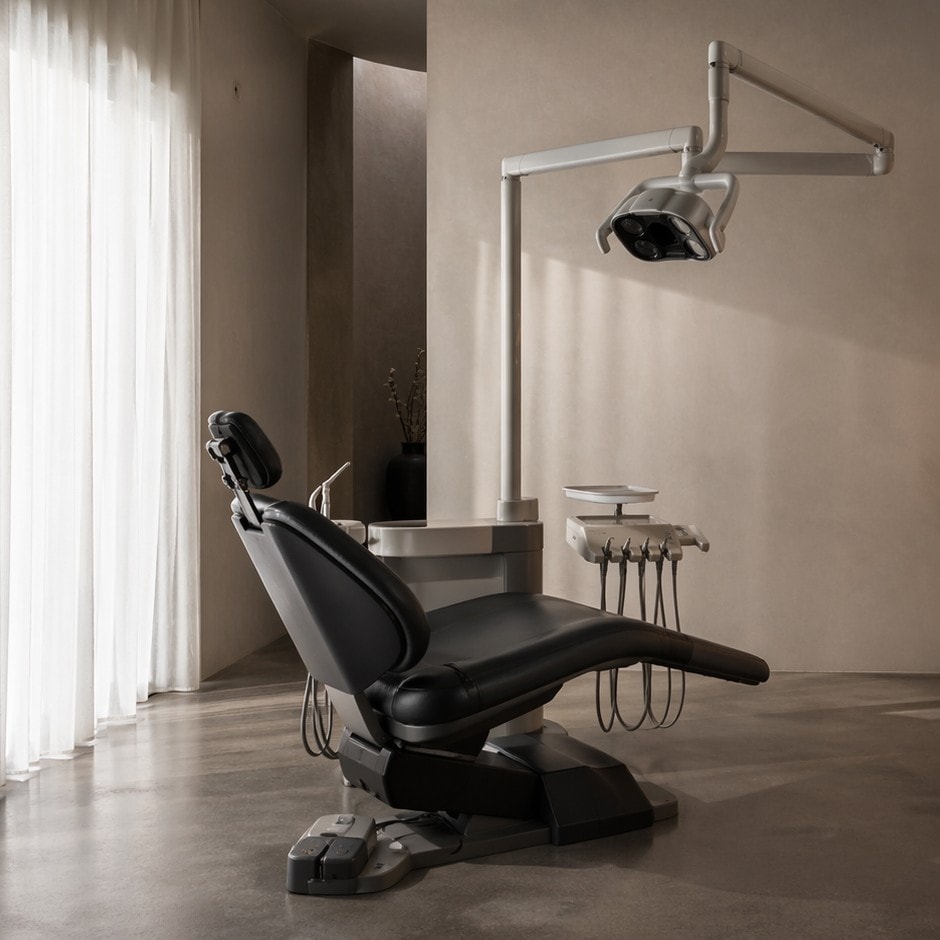 Softly lit dental interior