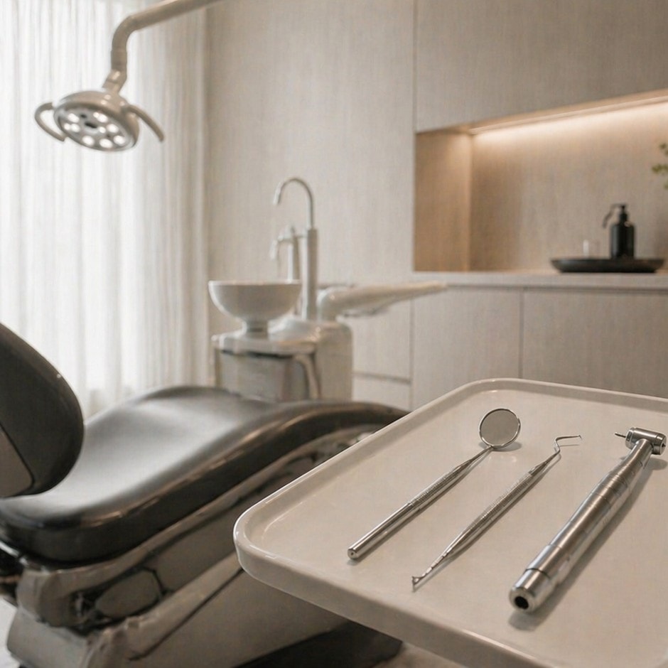 Dental equipment and carefully arranged treatment space